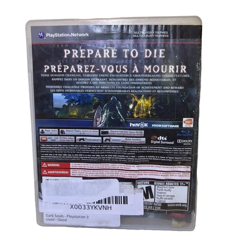 Dark Souls 2011 Sony PlayStation 3 Complete With Manual Video Game -Rated M‎